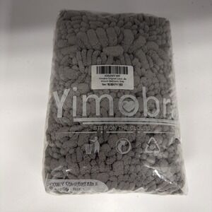 Yimobra gray shaggy chenille bathroom rug packaged for sale